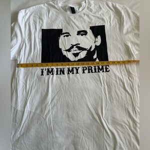 Men’s Doc Holliday White Graphic Short Sleeve Tee “I’m In My Prime”- XXL